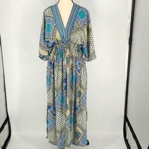 Paani Size S Boho Maxi V Neck Dress